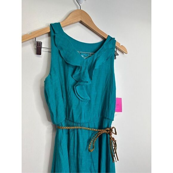 I.N San Francisco Dress Junior Size 16 Green High Low Sleeveless NWT - Picture 4 of 9